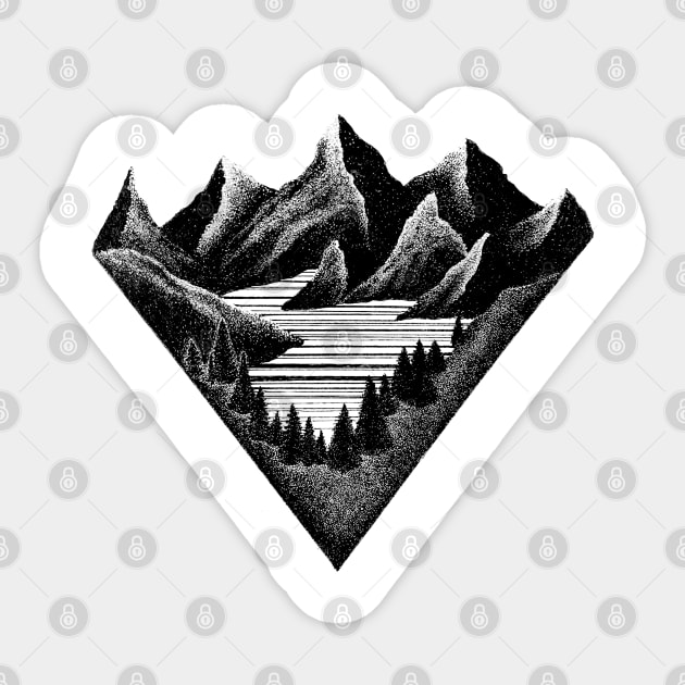 Geometric mountains Sticker by Divoc